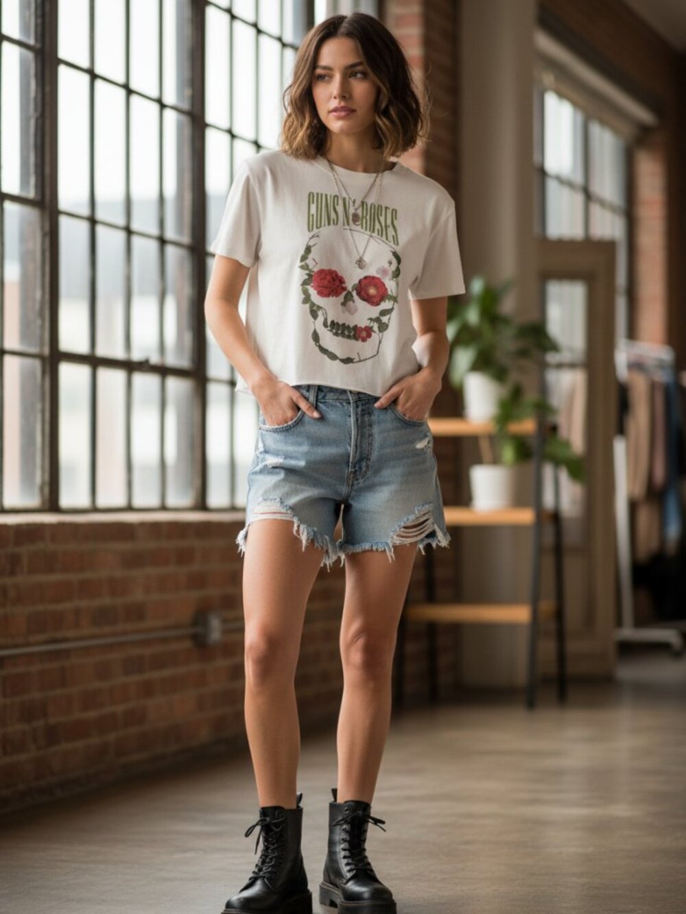 Treasure & Bond Guns N' Roses Appetite for Destruction Cropped Graphic T NWOT Me